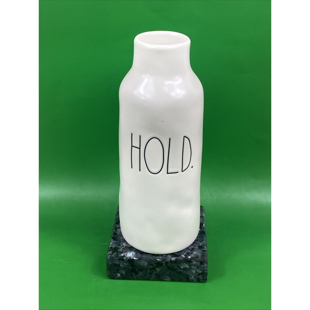 Rae Dunn Artisan Collection By Magenta - Ivory Ceramic 8.5" Tall HOLD Vase